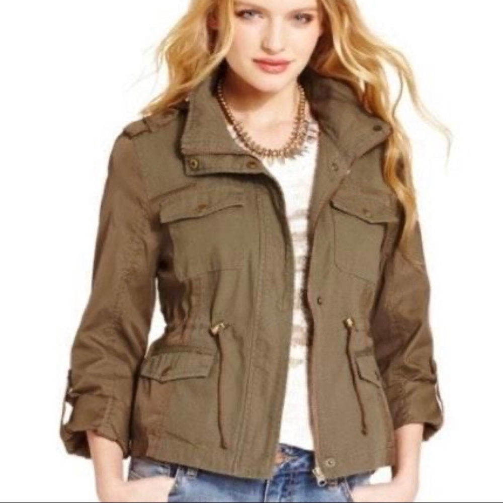 American Rag olive green military style jacket size L